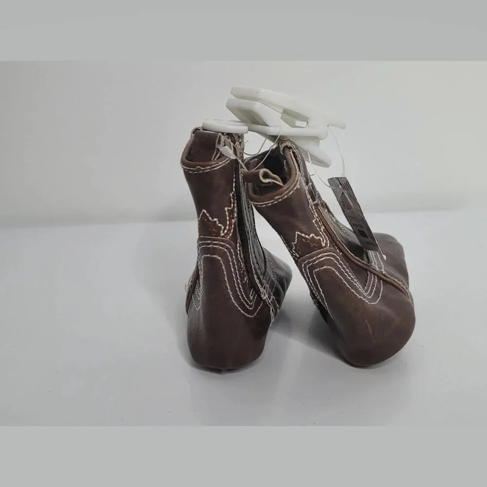 Western Boots Rising Star 9-12 month Shoes NEW Cowboy Shoes Brown‎ Soft Booties